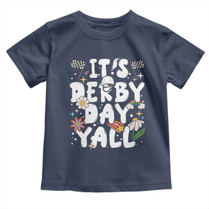 It's Derby Day Y'All Toddler T Shirt Retro Groovy KY Horse Racing TS02 Navy Print Your Wear