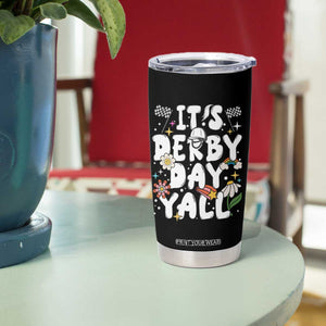 It's Derby Day Y'All Tumbler Cup Retro Groovy KY Horse Racing TS02 Print Your Wear