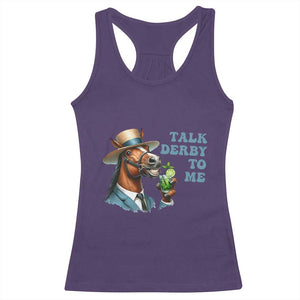 Talk Derby To Me Racerback Tank Top Funny Horse Racing KY Racing Day TS02 Purple Print Your Wear