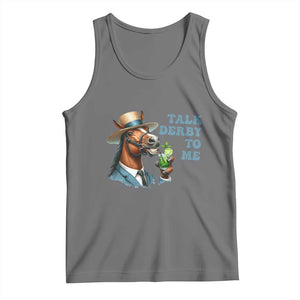 Talk Derby To Me Tank Top Funny Horse Racing KY Racing Day TS02 Black Heather Print Your Wear