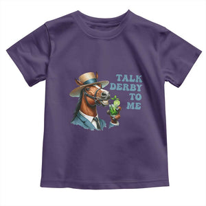 Talk Derby To Me Toddler T Shirt Funny Horse Racing KY Racing Day TS02 Purple Print Your Wear