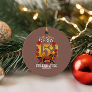 Celebrating 152 Years Horse Racing Anniversary Horseshoe Graphic Ceramic Ornament Elegant Run Lucky Charm Floral 152nd Anniversary TS02 1pc Mocha Print Your Wear