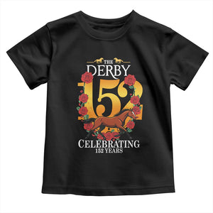 Celebrating 152 Years Horse Racing Anniversary Horseshoe Graphic Toddler T Shirt Elegant Run Lucky Charm Floral 152nd Anniversary TS02 Black Print Your Wear