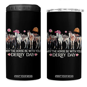 May The Horse Be With You Derby Day 2026 4 in 1 Can Cooler Tumbler Funny Horse Racing Triple Horse Equestrian Graphic TS02 One Size: 16 oz Black Print Your Wear