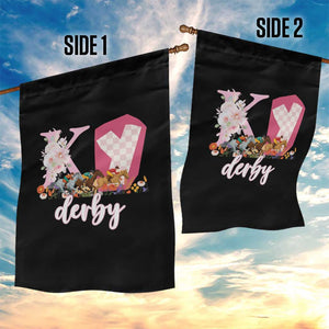 Retro Floral KY Horse Racing Graphic Garden Flag Pink Gingham Southern Belle Derby Day Aesthetic TS02 Print Your Wear
