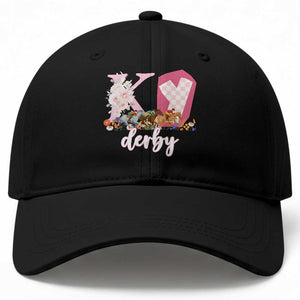 Retro Floral KY Horse Racing Graphic Baseball Cap Pink Gingham Southern Belle Derby Day Aesthetic TS02 Print Your Wear
