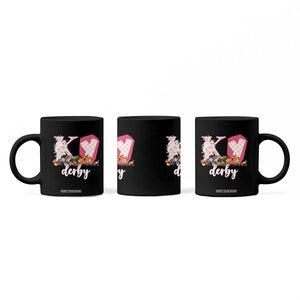 Retro Floral KY Horse Racing Graphic Coffee Mug Pink Gingham Southern Belle Derby Day Aesthetic TS02 Print Your Wear