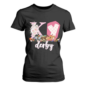 Retro Floral KY Horse Racing Graphic T Shirt For Women Pink Gingham Southern Belle Derby Day Aesthetic TS02 Black Print Your Wear