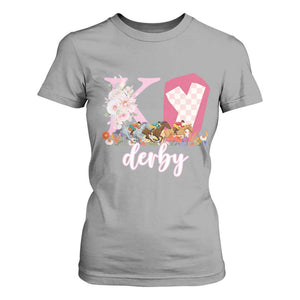 Retro Floral KY Horse Racing Graphic T Shirt For Women Pink Gingham Southern Belle Derby Day Aesthetic TS02 Sport Gray Print Your Wear
