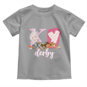 Retro Floral KY Horse Racing Graphic Toddler T Shirt Pink Gingham Southern Belle Derby Day Aesthetic TS02 Sport Gray Print Your Wear