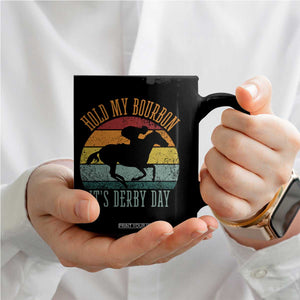 Hold My Bourbon It’s Derby Day Vintage Sunset Coffee Mug Funny Horse Racing Enthusiast Retro Graphic TS02 Print Your Wear