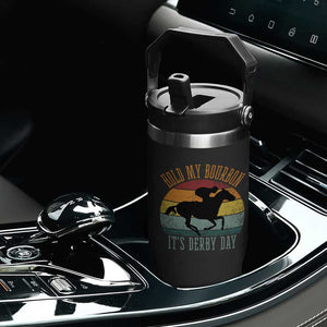 Hold My Bourbon It’s Derby Day Vintage Sunset Flip Straw Tumbler Funny Horse Racing Enthusiast Retro Graphic TS02 Print Your Wear