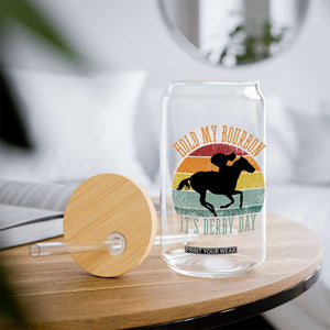 Hold My Bourbon It’s Derby Day Vintage Sunset Glass Can Funny Horse Racing Enthusiast Retro Graphic TS02 Print Your Wear