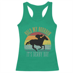 Hold My Bourbon It’s Derby Day Vintage Sunset Racerback Tank Top Funny Horse Racing Enthusiast Retro Graphic TS02 Irish Green Print Your Wear