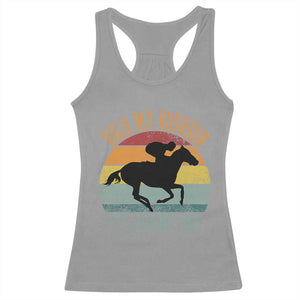 Hold My Bourbon It’s Derby Day Vintage Sunset Racerback Tank Top Funny Horse Racing Enthusiast Retro Graphic TS02 Sport Gray Print Your Wear