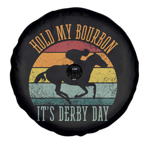 Hold My Bourbon It’s Derby Day Vintage Sunset Spare Tire Cover Funny Horse Racing Enthusiast Retro Graphic TS02 Print Your Wear