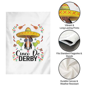Cinco De Derby Funny Horse Racing Fiesta Garden Flag Mexican Sombrero and Margarita Horse Lover TS02 Print Your Wear