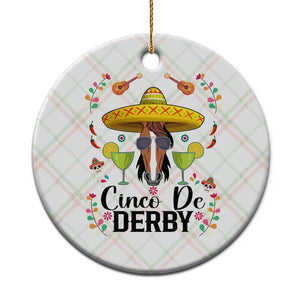 Cinco De Derby Funny Horse Racing Fiesta Ceramic Ornament Mexican Sombrero and Margarita Horse Lover TS02 1pc Christmas Plaid Print Your Wear