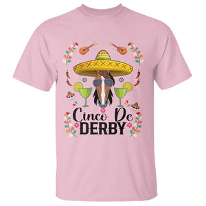 Cinco De Derby Funny Horse Racing Fiesta T Shirt Mexican Sombrero and Margarita Horse Lover TS02 Light Pink Print Your Wear