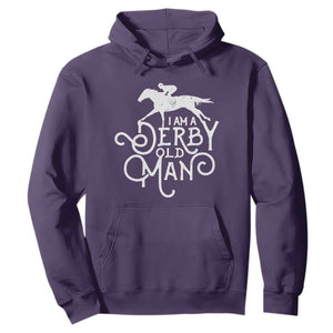 I Am A Derby Old Man Vintage Distressed Graphic Hoodie Classic Horse Racing Enthusiast Father’s Day Gift TS02 Purple Print Your Wear