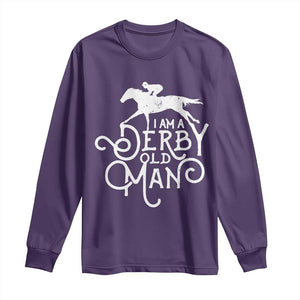 I Am A Derby Old Man Vintage Distressed Graphic Long Sleeve Shirt Classic Horse Racing Enthusiast Father’s Day Gift TS02 Purple Print Your Wear
