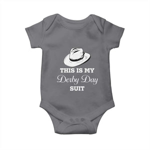 This Is My Derby Day Suit Fedora Hat Graphic Baby Onesie Funny Sarcastic Horse Racing Fan Part TS02 Charcoal Print Your Wear