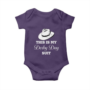 This Is My Derby Day Suit Fedora Hat Graphic Baby Onesie Funny Sarcastic Horse Racing Fan Part TS02 Purple Print Your Wear