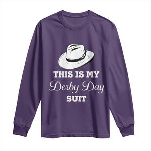 This Is My Derby Day Suit Fedora Hat Graphic Long Sleeve Shirt Funny Sarcastic Horse Racing Fan Part TS02 Purple Print Your Wear