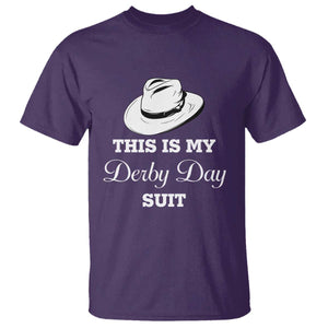 This Is My Derby Day Suit Fedora Hat Graphic T Shirt Funny Sarcastic Horse Racing Fan Part TS02 Purple Print Your Wear