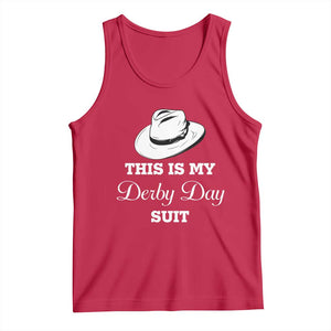 This Is My Derby Day Suit Fedora Hat Graphic Tank Top Funny Sarcastic Horse Racing Fan Part TS02 Red Print Your Wear