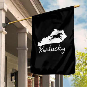 Kentucky State Map with Racing Horse Garden Flag Bluegrass State Pride Equestrian TS02 Print Your Wear