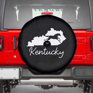 Kentucky State Map with Racing Horse Spare Tire Cover Bluegrass State Pride Equestrian TS02 Black Print Your Wear