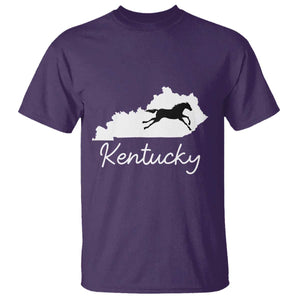 Kentucky State Map with Racing Horse T Shirt Bluegrass State Pride Equestrian TS02 Purple Print Your Wear