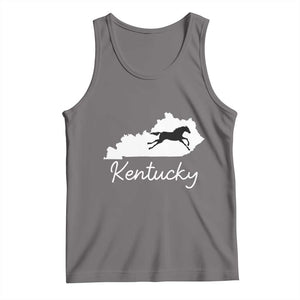 Kentucky State Map with Racing Horse Tank Top Bluegrass State Pride Equestrian TS02 Deep Heather Print Your Wear