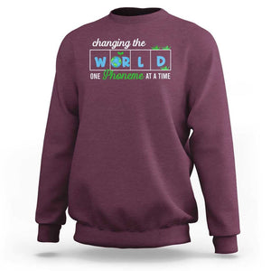 Specialist Teacher Sweatshirt Changing The World One Phoneme At A Time Teaching Appreciation TS02 Maroon Print Your Wear