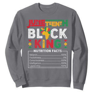 Juneteenth Black King Sweatshirt Funny Nutrition Facts TS02 Charcoal Print Your Wear