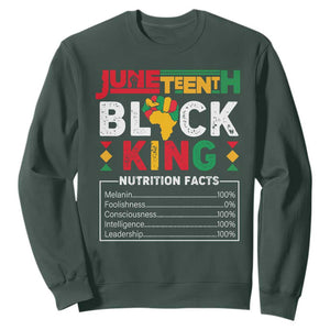 Juneteenth Black King Sweatshirt Funny Nutrition Facts TS02 Dark Forest Green Print Your Wear