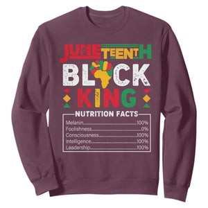 Juneteenth Black King Sweatshirt Funny Nutrition Facts TS02 Maroon Print Your Wear