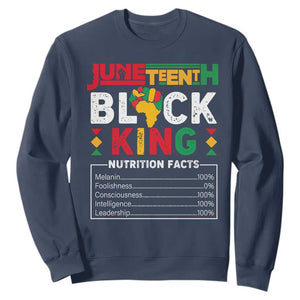 Juneteenth Black King Sweatshirt Funny Nutrition Facts TS02 Navy Print Your Wear