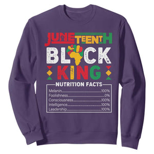Juneteenth Black King Sweatshirt Funny Nutrition Facts TS02 Purple Print Your Wear