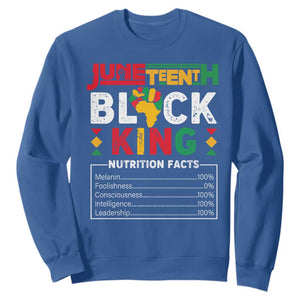 Juneteenth Black King Sweatshirt Funny Nutrition Facts TS02 Royal Blue Print Your Wear