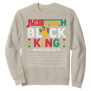Juneteenth Black King Sweatshirt Funny Nutrition Facts TS02 Sand Print Your Wear