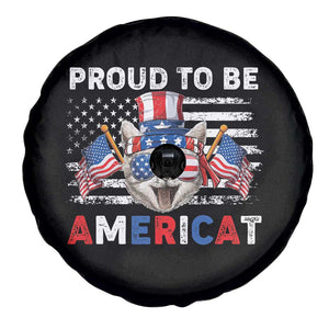 Patriotic American Cat Spare Tire Cover Proud To Be An Americat US Flag 4th Of July TS02 Print Your Wear