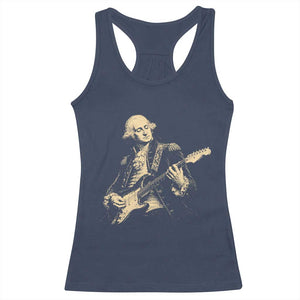 George Washington Rock Star Vintage Portrait Racerback Tank Top Funny Electric Guitar Player Founding Father Retro Aesthetic Patriotic Graphic TS02 Navy Print Your Wear