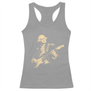 George Washington Rock Star Vintage Portrait Racerback Tank Top Funny Electric Guitar Player Founding Father Retro Aesthetic Patriotic Graphic TS02 Sport Gray Print Your Wear