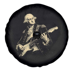 George Washington Rock Star Vintage Portrait Spare Tire Cover Funny Electric Guitar Player Founding Father Retro Aesthetic Patriotic Graphic TS02 Print Your Wear