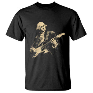 George Washington Rock Star Vintage Portrait T Shirt Funny Electric Guitar Player Founding Father Retro Aesthetic Patriotic Graphic TS02 Black Print Your Wear