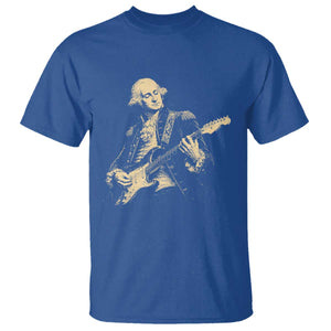George Washington Rock Star Vintage Portrait T Shirt Funny Electric Guitar Player Founding Father Retro Aesthetic Patriotic Graphic TS02 Royal Blue Print Your Wear