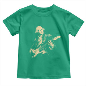 George Washington Rock Star Vintage Portrait Toddler T Shirt Funny Electric Guitar Player Founding Father Retro Aesthetic Patriotic Graphic TS02 Irish Green Print Your Wear