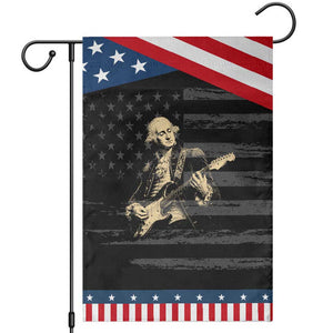 George Washington Rock Star Vintage Portrait Patriotic Garden Flag Funny Electric Guitar Player Founding Father Retro Aesthetic Graphic
